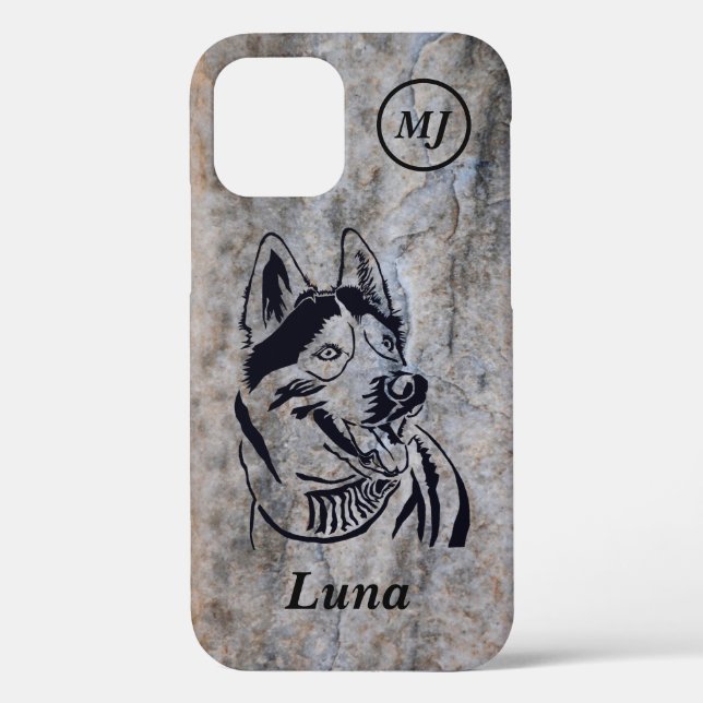 Gorgeous Personalizable Siberian Husky iPhone Case (Back)