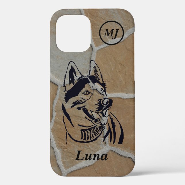 Gorgeous Personalizable Siberian Husky iPhone Case (Back)