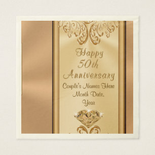 Gorgeous Personalized 50th Anniversary Napkins