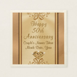 Gorgeous Personalized 50th Anniversary Napkins