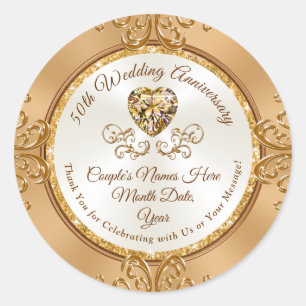 Gorgeous Personalized 50th Anniversary Stickers