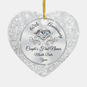 Gorgeous Personalized, 60th Anniversary Ornament