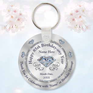 Gorgeous Personalized, 85th Birthday Party Favors Keychain