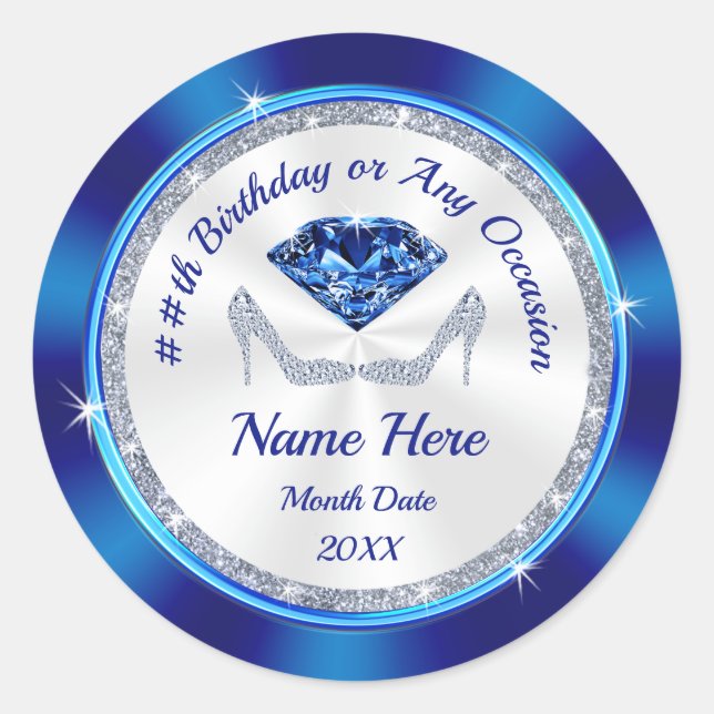 Gorgeous Personalized Birthday Stickers for Favour (Front)