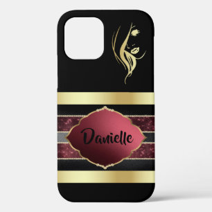 Gorgeous Personalized Gold/Black iPhone Case