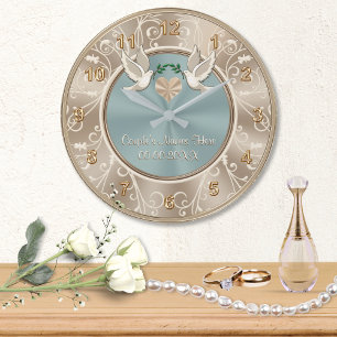 Gorgeous PERSONALIZED Wedding Clock with YOUR TEXT