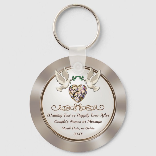Gorgeous, Personalized Wedding Favours, Inexpensiv Keychain (Front)