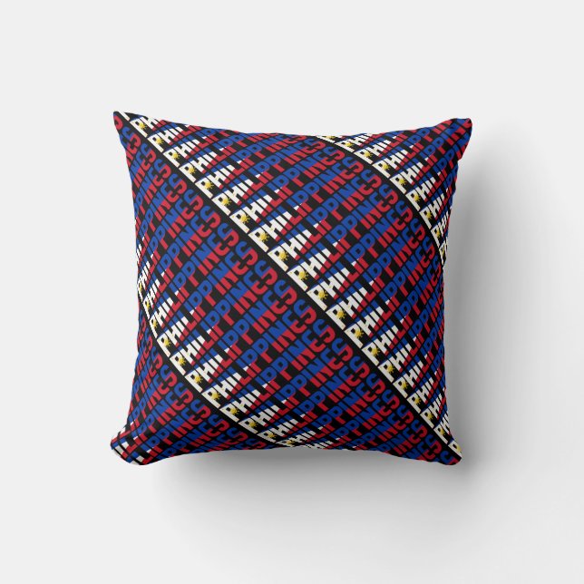 Gorgeous Philippines National Flag Throw Pillow (Front)