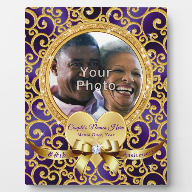 Gorgeous Photo Wedding Anniversary Plaques (Front)