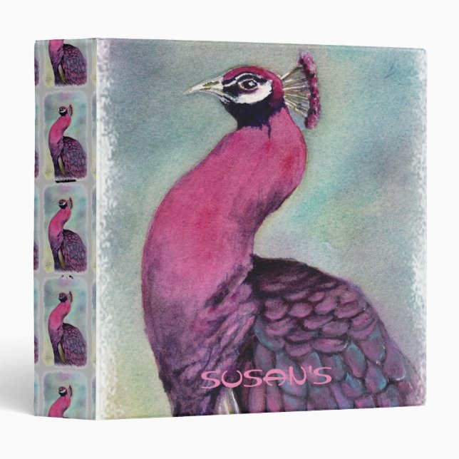 GORGEOUS PINK PEACOCK BINDER (Front/Spine)