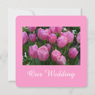 Gorgeous pink tulip flowerswedding invitation