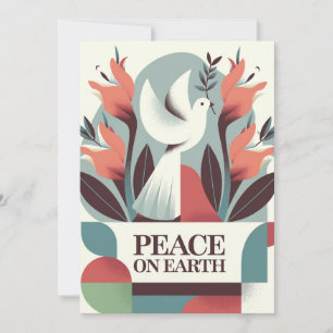 Gorgeous Post Modern design Peace on Earth Holiday Card