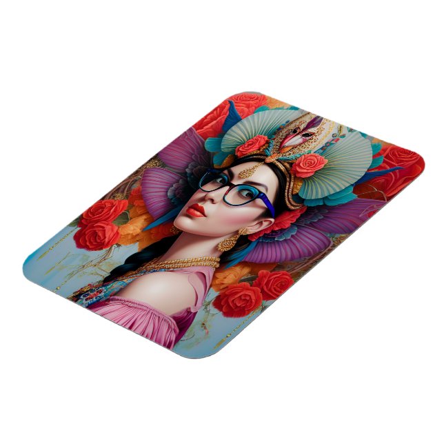 Gorgeous princess with glasses magnet (Left Side)
