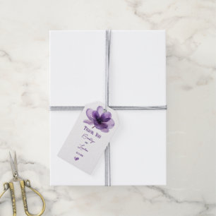 Gorgeous Purple Flower Wedding  Gift Tags