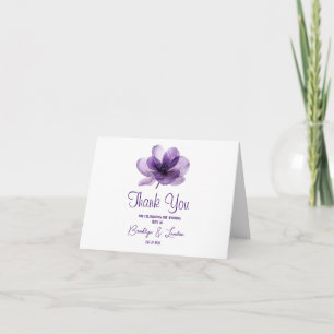 Gorgeous Purple Flower Wedding Thank You Note Card