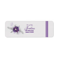 Gorgeous Purple Grey Floral Return Address Labels