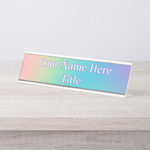 Gorgeous Rainbow Gradient Desk Name Plate