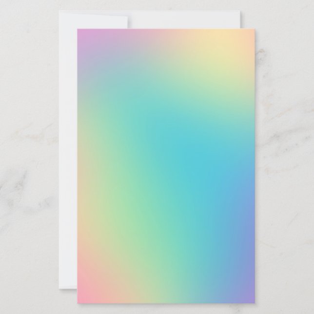 Gorgeous Rainbow Gradient Stationery Paper (Front)