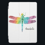 Gorgeous Rainbow Watercolor Dragonfly Silhouette iPad Pro Cover<br><div class="desc">Gorgeous Rainbow Watercolor Dragonfly Silhouette Personalized Tablet cover for Ipad or Kindle. Rainbow of colours in watercolor,  dragonfly silhouette.  Add name to personalize. www.SamAnnDesigns.com</div>