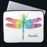 Gorgeous Rainbow Watercolor Dragonfly Silhouette Laptop Sleeve<br><div class="desc">Gorgeous Rainbow Watercolor Dragonfly Silhouette Personalized Laptop Sleeve. Rainbow of colours in watercolor,  dragonfly silhouette.  Add name to personalize. www.SamAnnDesigns.com</div>