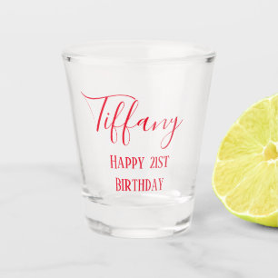 Gorgeous Red 21st birthday Shot Glass