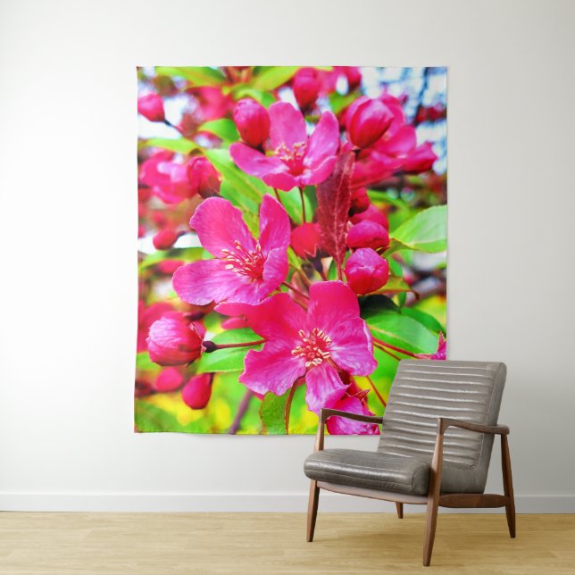 Gorgeous Red Barron Crabapple Photo Tapestry (In Situ)