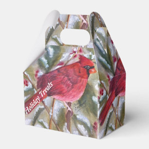 GORGEOUS RED CARDINAL FAVOR BOX