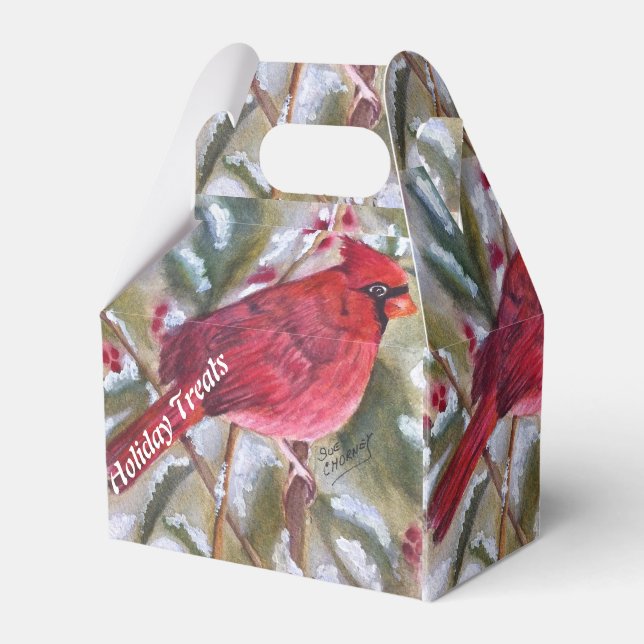 GORGEOUS RED CARDINAL FAVOR BOX (Front Side)