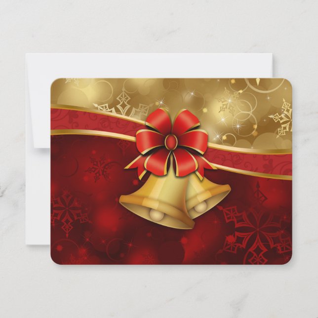 Gorgeous Red Gold Decorative Holiday Card (Front)