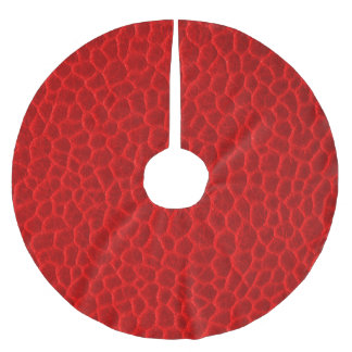 Gorgeous Red Leather Texture Brushed Polyester Tree Skirt