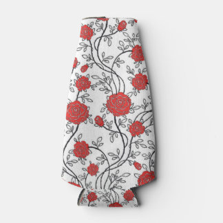 gorgeous red  rose pattern bottle cooler