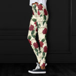 Gorgeous Red Roses and Classic Vintage Handwriting Leggings<br><div class="desc">#abstractart Beautifully feminine Victorian era rose flowers and green leaves on a sophisticated ivory cream off-white white background with old calligraphy style cursive script handwriting. This vintage 1990s inspired abstract design features a gorgeous palette that adds perfect pop of colour. For coordinating products or colours, please visit JustFharryn @zazzle.com #zazzlemade...</div>