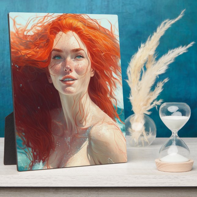 Gorgeous Redhead Emerging from the Water Plaque (Side)