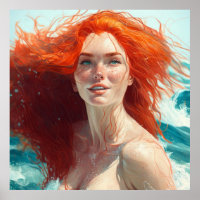 Gorgeous Redhead Emerging from the Water
