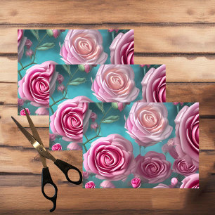 Gorgeous rose pattern in vintage look tissue paper