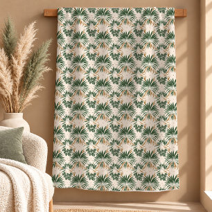 Gorgeous Sage Green Botanical Palm Blanket