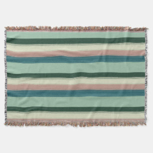 Gorgeous Sage Green Chic Striped Throw Blanket