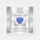 Gorgeous Sapphire 65th Wedding Anniversary Napkins