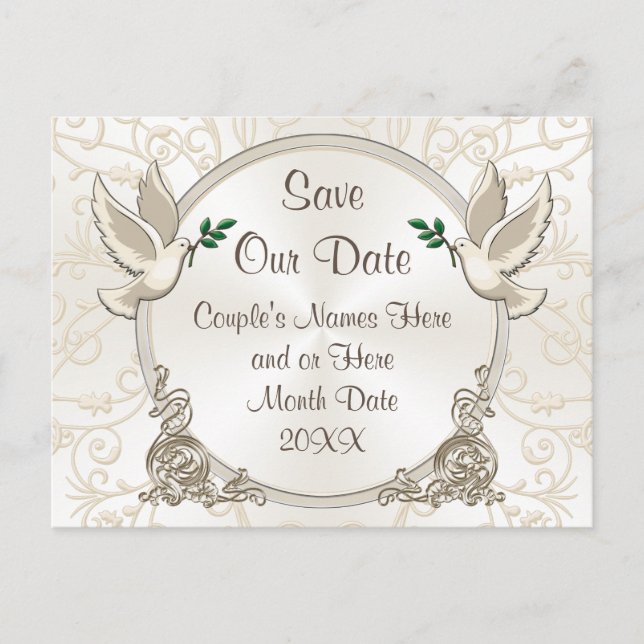 Gorgeous Save Our Date Customizable Colours, Text Announcement Postcard (Front)