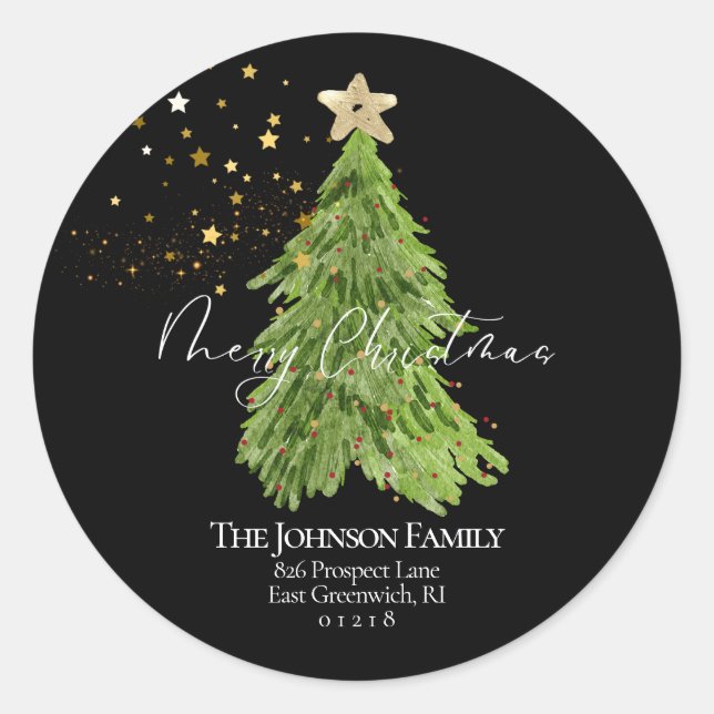Gorgeous Script Christmas Return Address  Labels (Front)