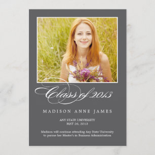 Gorgeous Script Graduation Invitation Announcement
