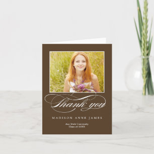 Gorgeous Script Graduation Thank You Card