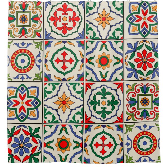 Gorgeous seamless pattern white colourful Moroccan (Front)