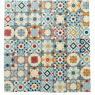 Gorgeous seamless pattern white colourful Moroccan