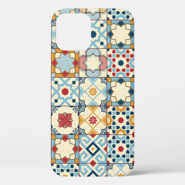 Gorgeous seamless pattern white colourful Moroccan Case-Mate iPhone Case (Back)