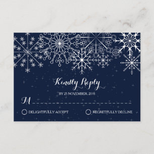 Gorgeous Snowflakes - Winter Wedding RSVP cards
