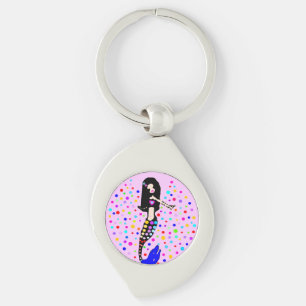 🧜‍♀️❤️✦°•Gorgeous Sparkling Little Goth Mermaid Keychain