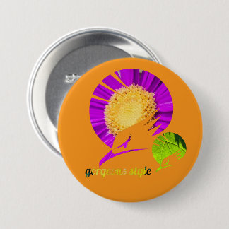 Gorgeous style orange 3 inch round button