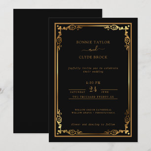 Gorgeous Stylish Wedding Invite with Elegant Flair