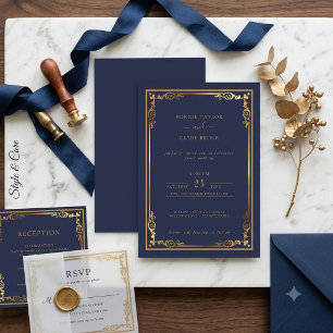 Gorgeous Stylish Wedding Invite with Elegant Flair